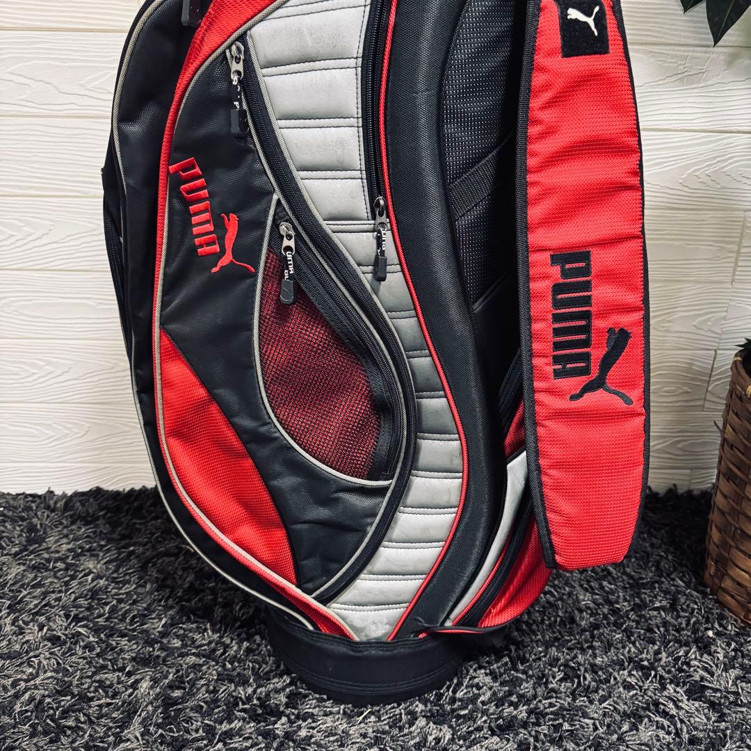 Puma プーマ　ゴルフキャディバッグ 黒/赤