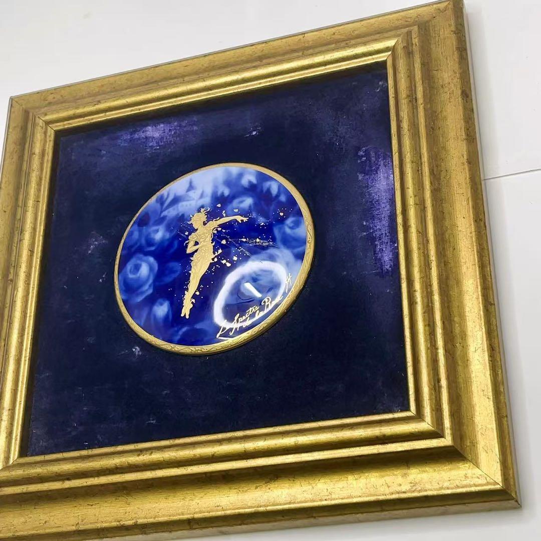 大倉陶園 アートフレーム 陶額 バラの精 陶器 壁掛け 壁飾り 希少！現状品