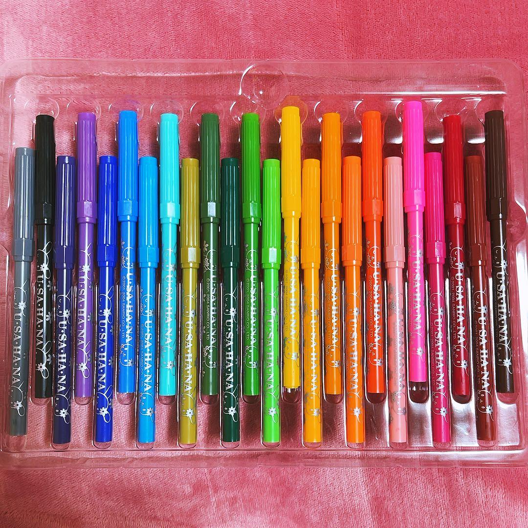 希少レア　ウサハナ　カラーペンセット　バッグ　2004年製　サンリオ　平成レトロ