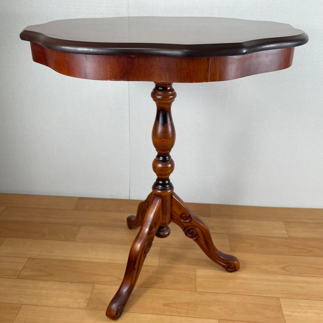 【良品】イタリア製 象嵌細工 猫脚 サイドテーブル アンティーク no.1