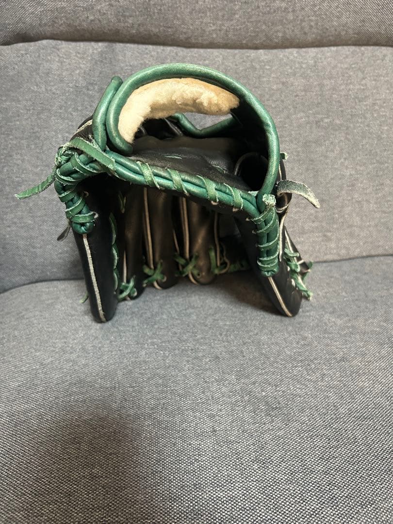 NIKE 硬式グローブ 黒/緑 Diamond Elite j 輝 中古 激シブ