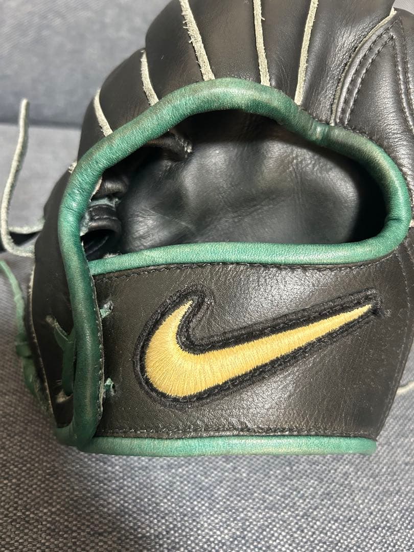 NIKE 硬式グローブ 黒/緑 Diamond Elite j 輝 中古 激シブ