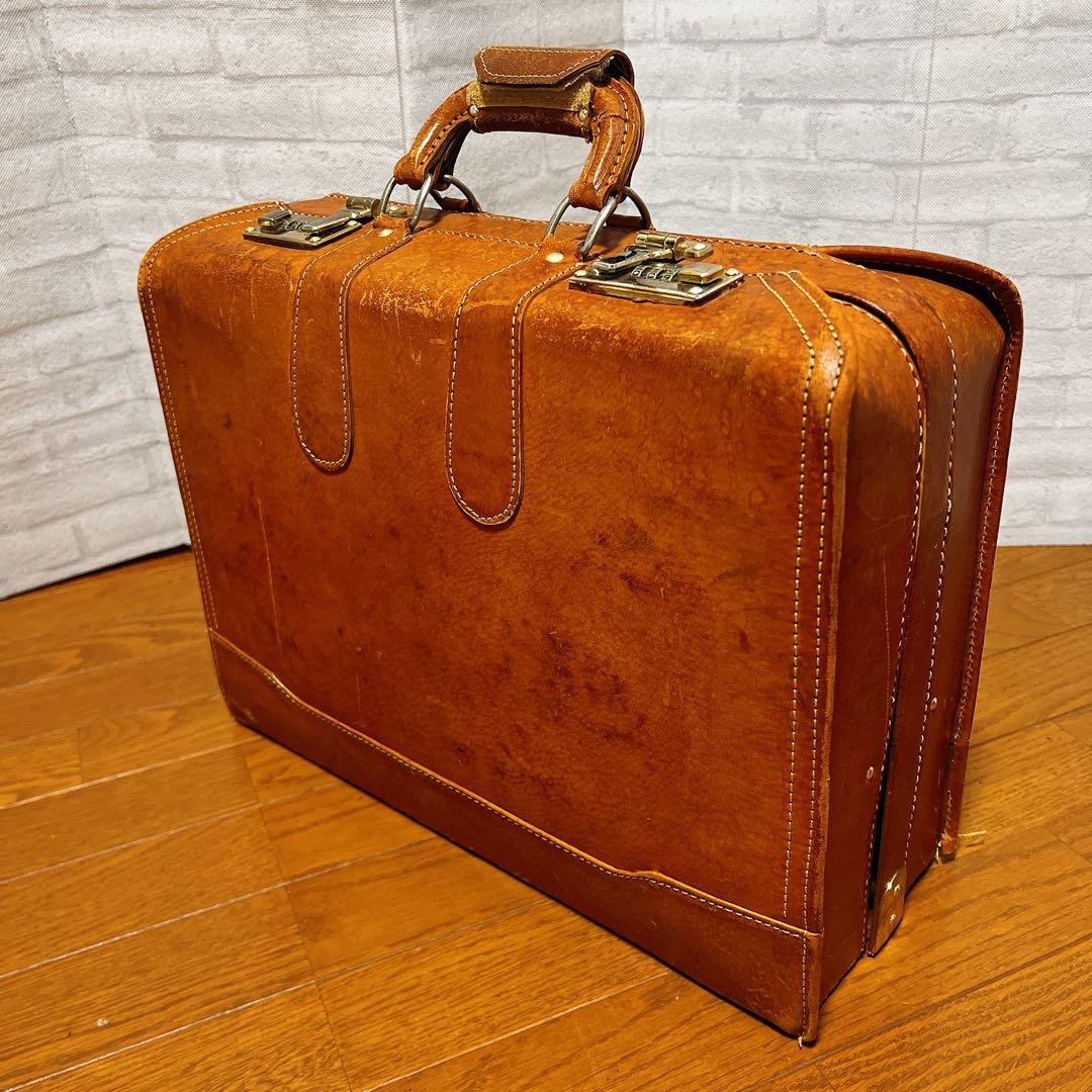 【革製】ヴィンテージ レザートランク 角型ドクターバッグ 大容量 アンティーク