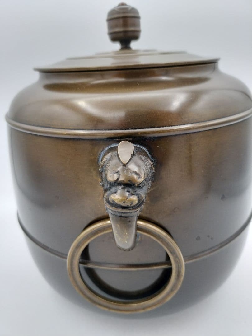 c393 唐銅皆具 利休好 金森浄栄 木箱 茶道具 古物