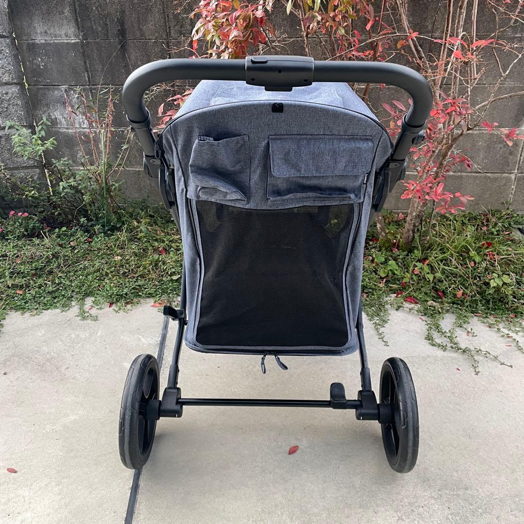 美品 smooca ペットカート キャリー 大型 中型 35kg デニム調 犬猫