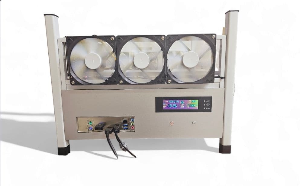 マイニングフレーム 6GPU 6ファン 起動スイッチ付き