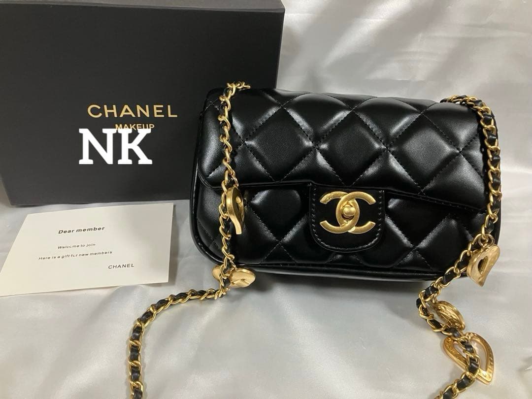 ブラック　ハートチェーン　シャネル　ノベルティ　ショルダーバッグ　VIP 2