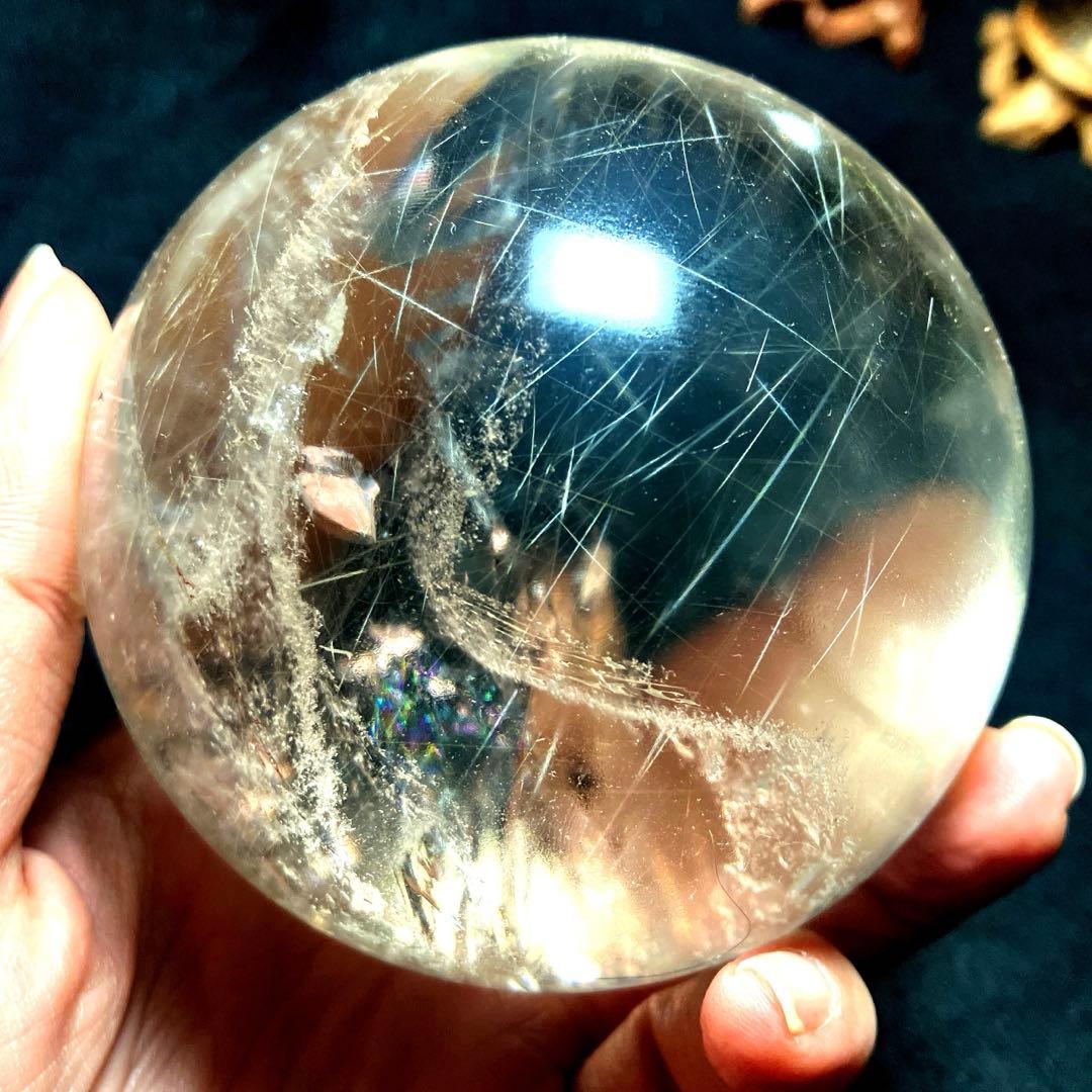 超特大　83mm ゴールドルチルクォーツ　金針水晶　パワーストーン