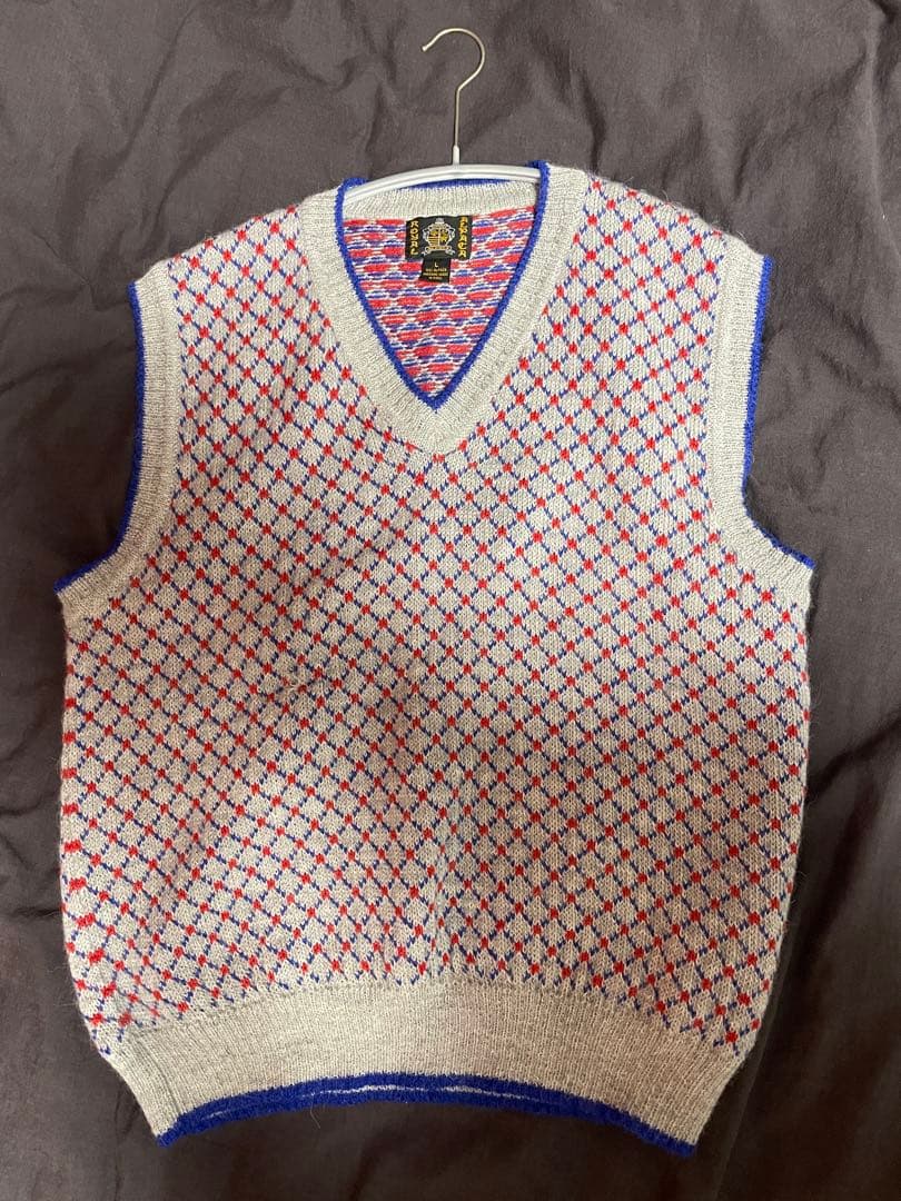 【値下げ可】 Alpaca ダイヤモンドパターン Vネックベスト