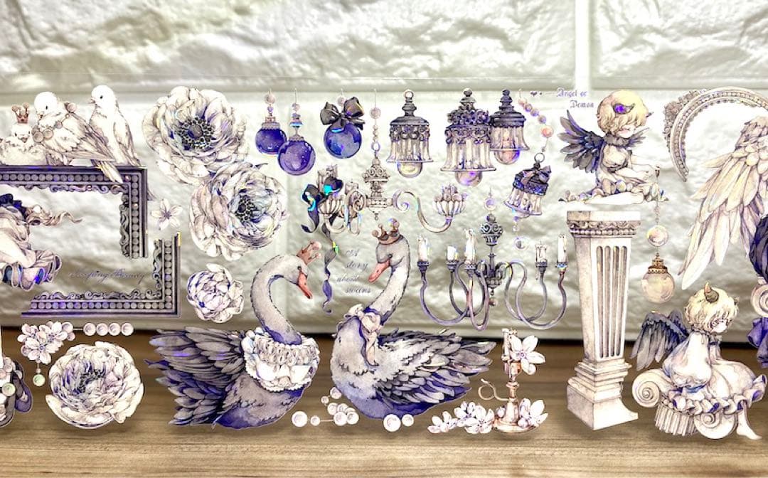 【KN060】海外PET貝殻光マスキングテープ　マステ切り売り　天鹅记　人物