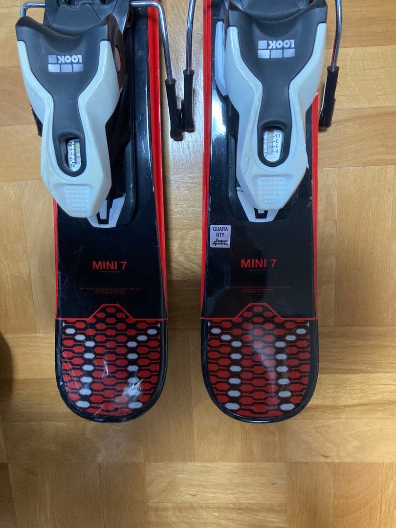 ROSSIGNOL 黒 赤 バインディング付き　大人用ショートスキー　100㎝