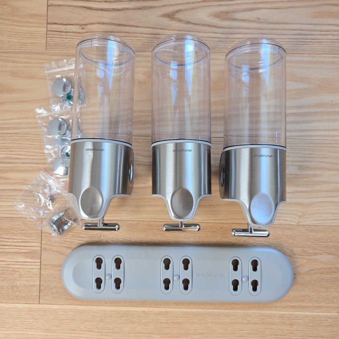 simplehuman ウォールマウントポンプ　444ml×3