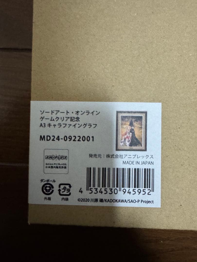 ソードアート•オンライン　ゲームクリア記念　A3 キャラファイングラフ
