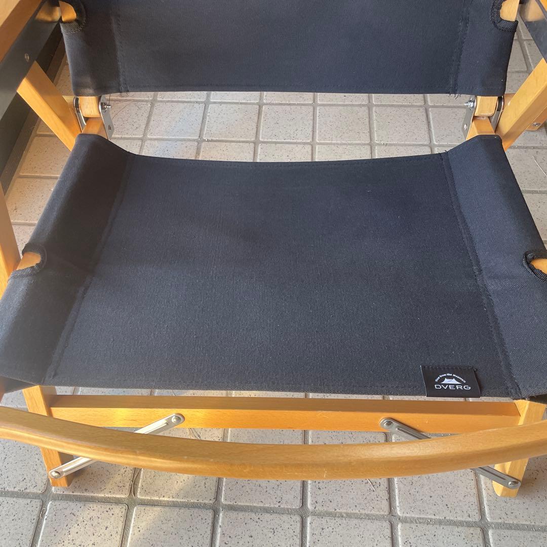 DVERGドベルグ折りたたみ式アウトドアチェア 2脚 黒 ブラック