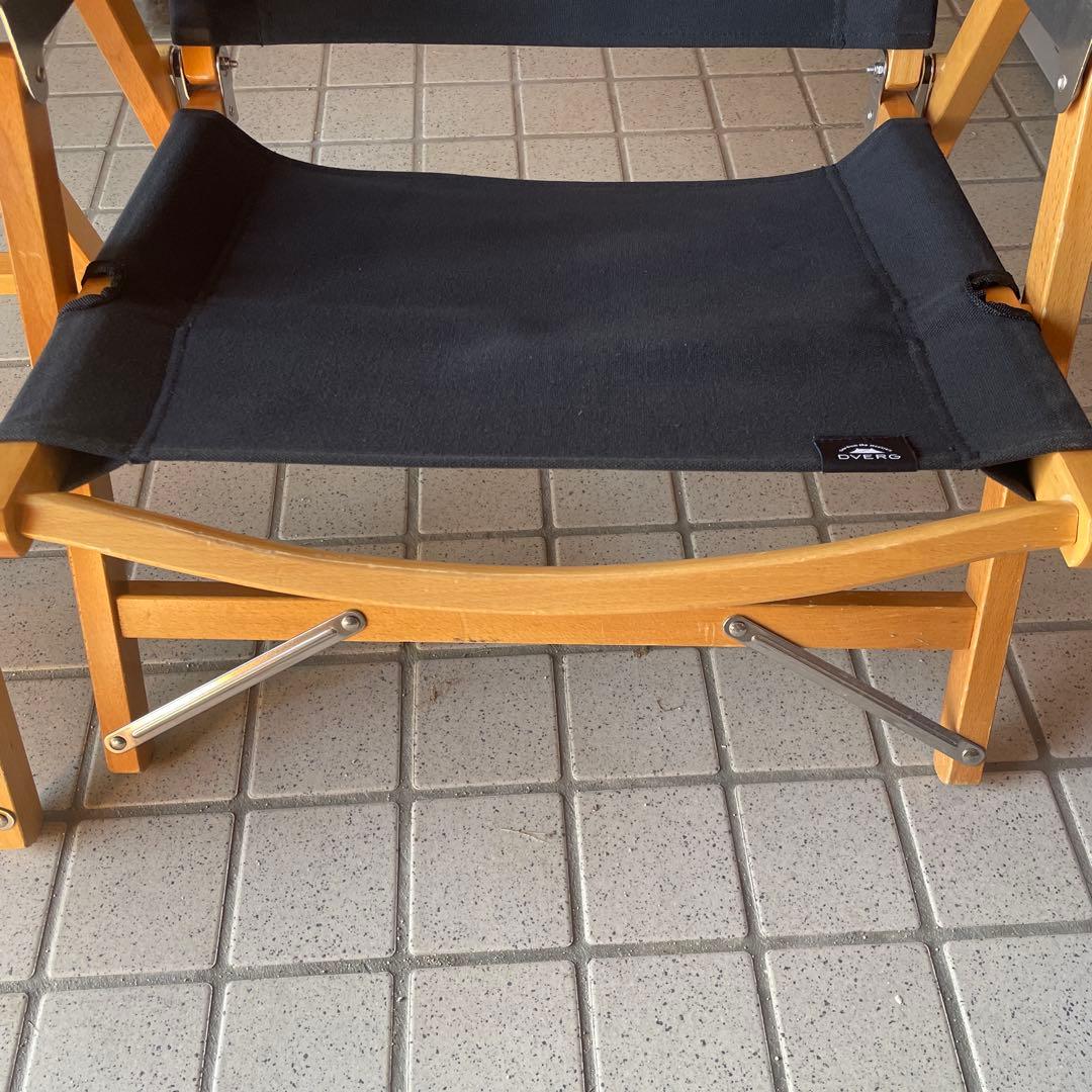 DVERGドベルグ折りたたみ式アウトドアチェア 2脚 黒 ブラック