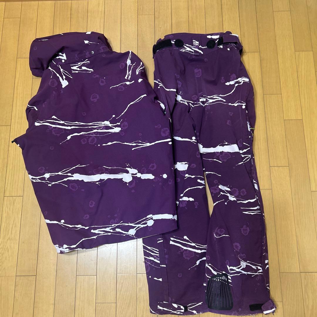 mizuno 紫色スキーウェアセット（ジャケット＆パンツ）