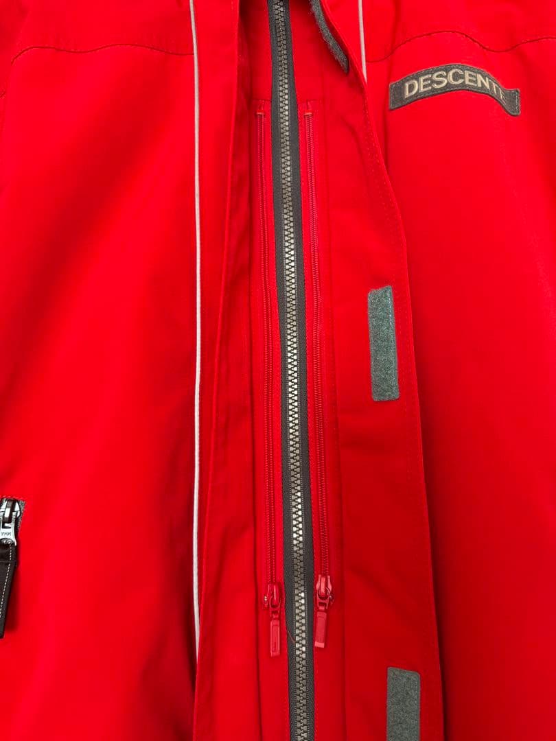 DESCENTE スキーウェアセット (M)赤/グレー
