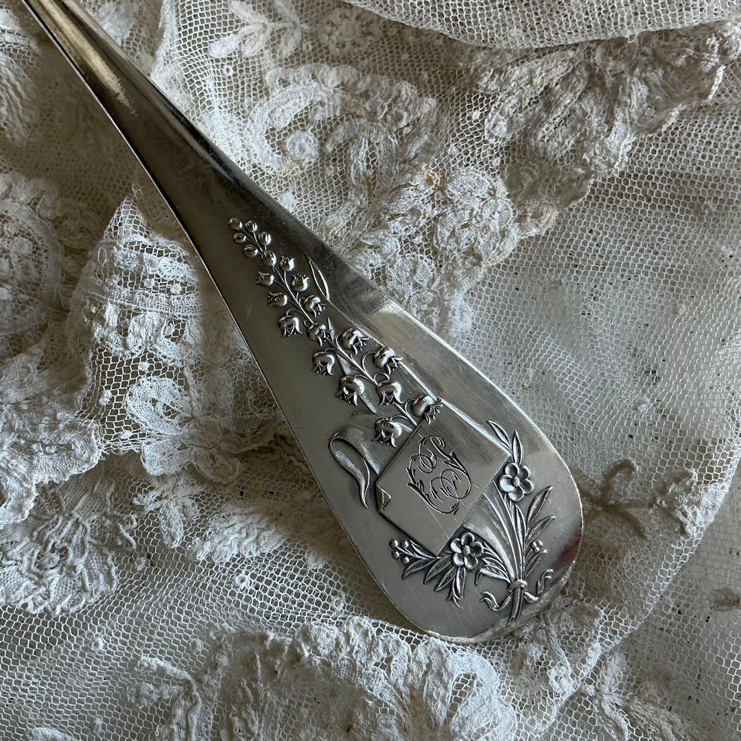 フランスアンティーク　すずらん　ERCUIS　レードル（大）イニシャルモノグラム