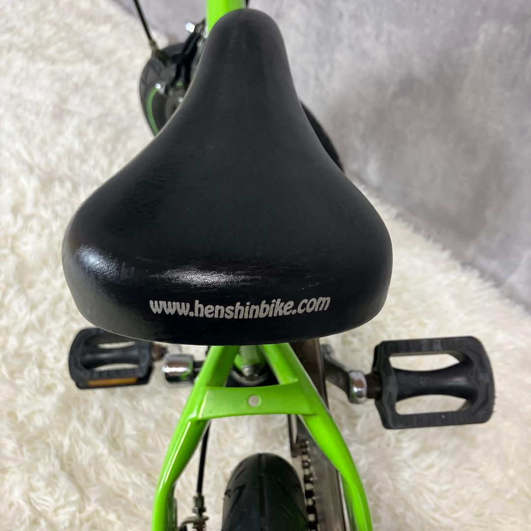 ハル【未使用級】 へんしんバイク 12インチ 緑 スタンド＆補助輪セット