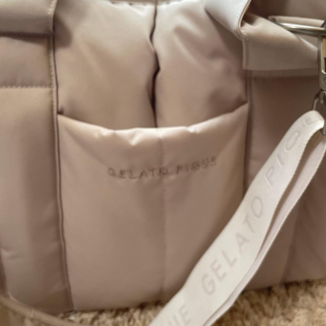 ジェラートピケ 【CAT&DOG】キルティングキャリーバック ベージュ