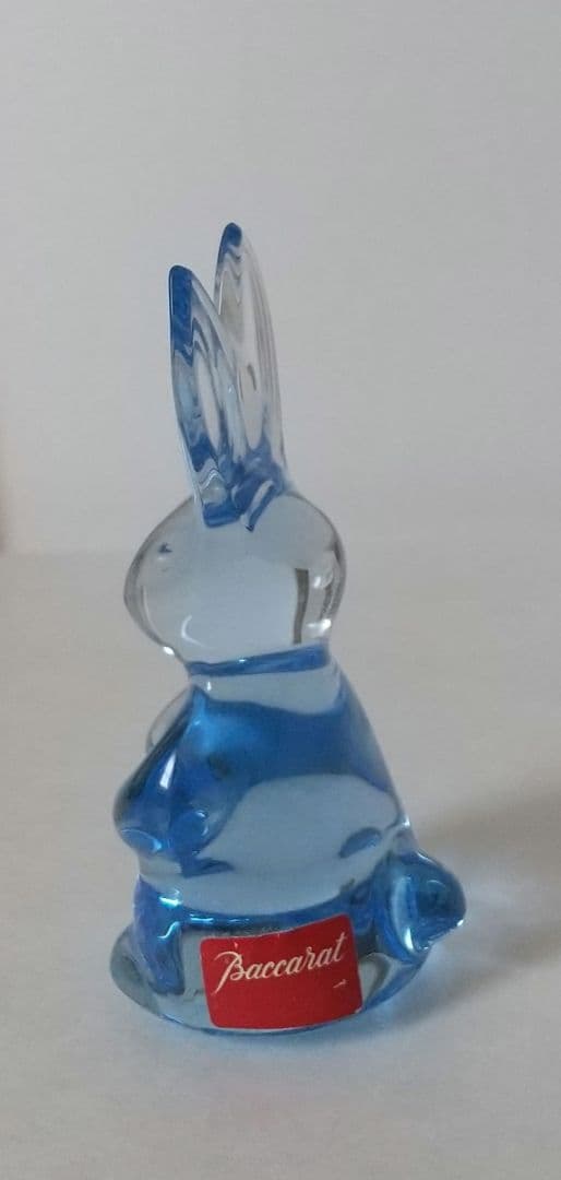 BACCARATバカラ　兎ウサギ　開運　ブルー系　置物　未使用　廃盤