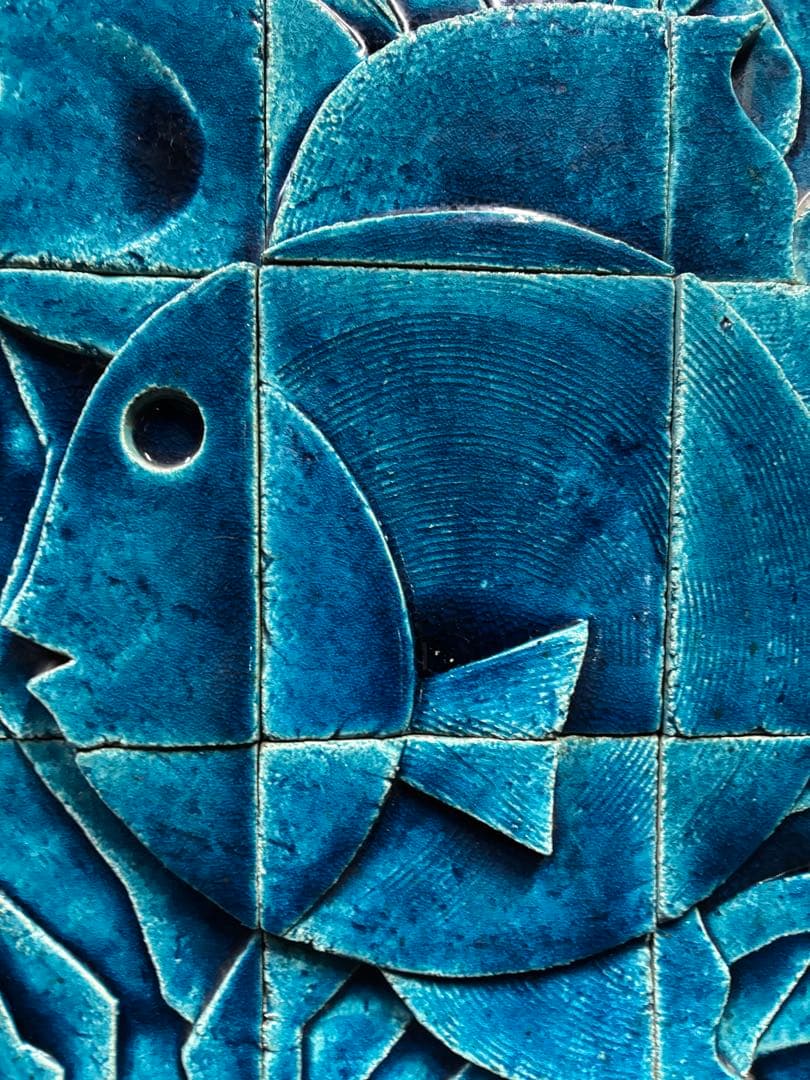 陶画 一点物 陶器 絵 絵画 額 京都 古都 錦市場 魚 魚屋 縁起物 半世紀