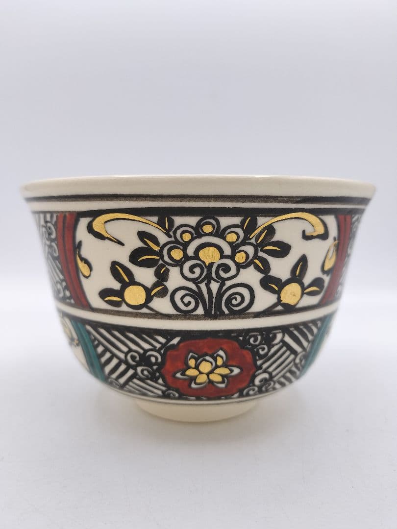 b976【新品・未使用】茶碗 金彩 鉄絵 田中方円 木箱 茶道具