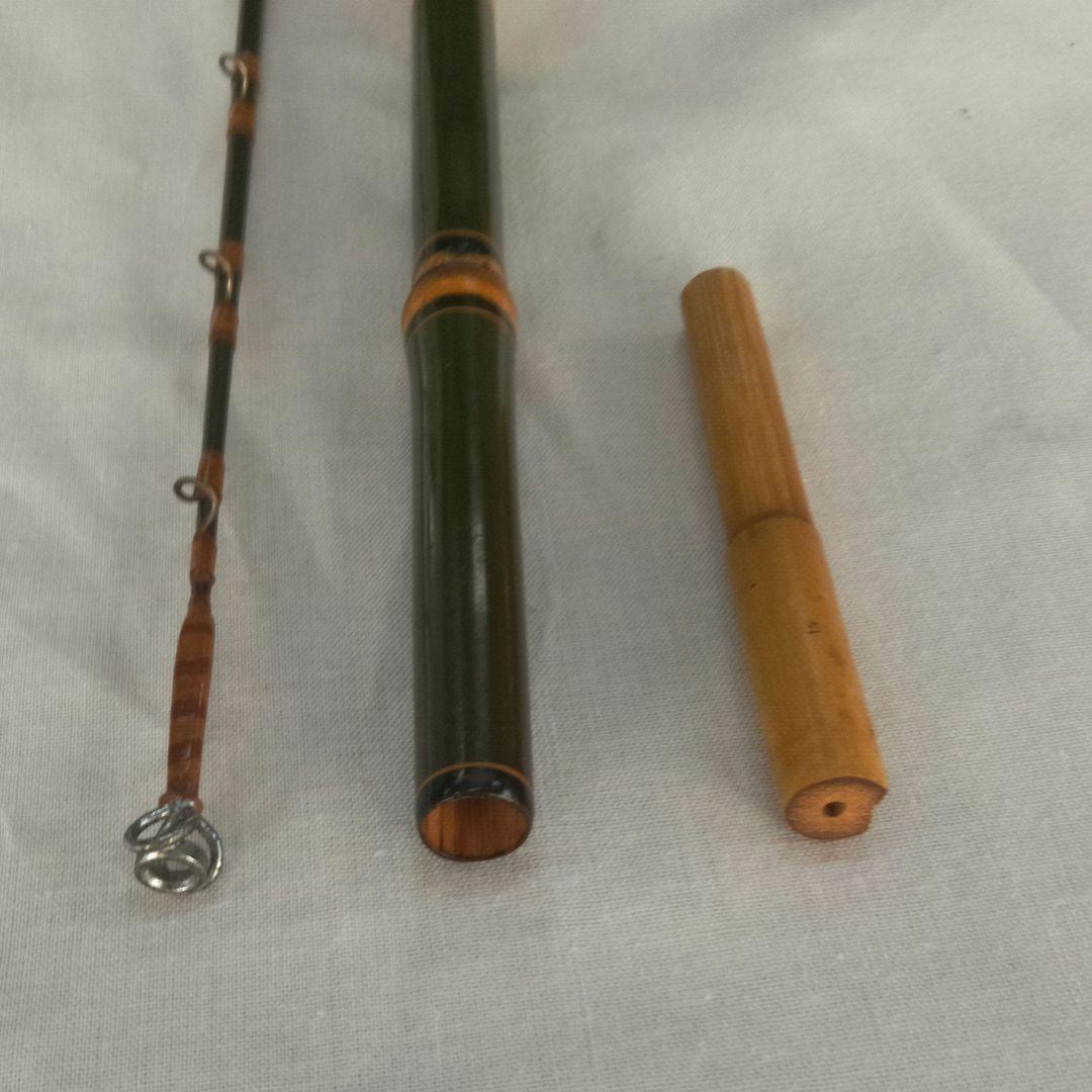 江戸和竿　銀座東作　 　　　ガイド付手バネ竿　良品