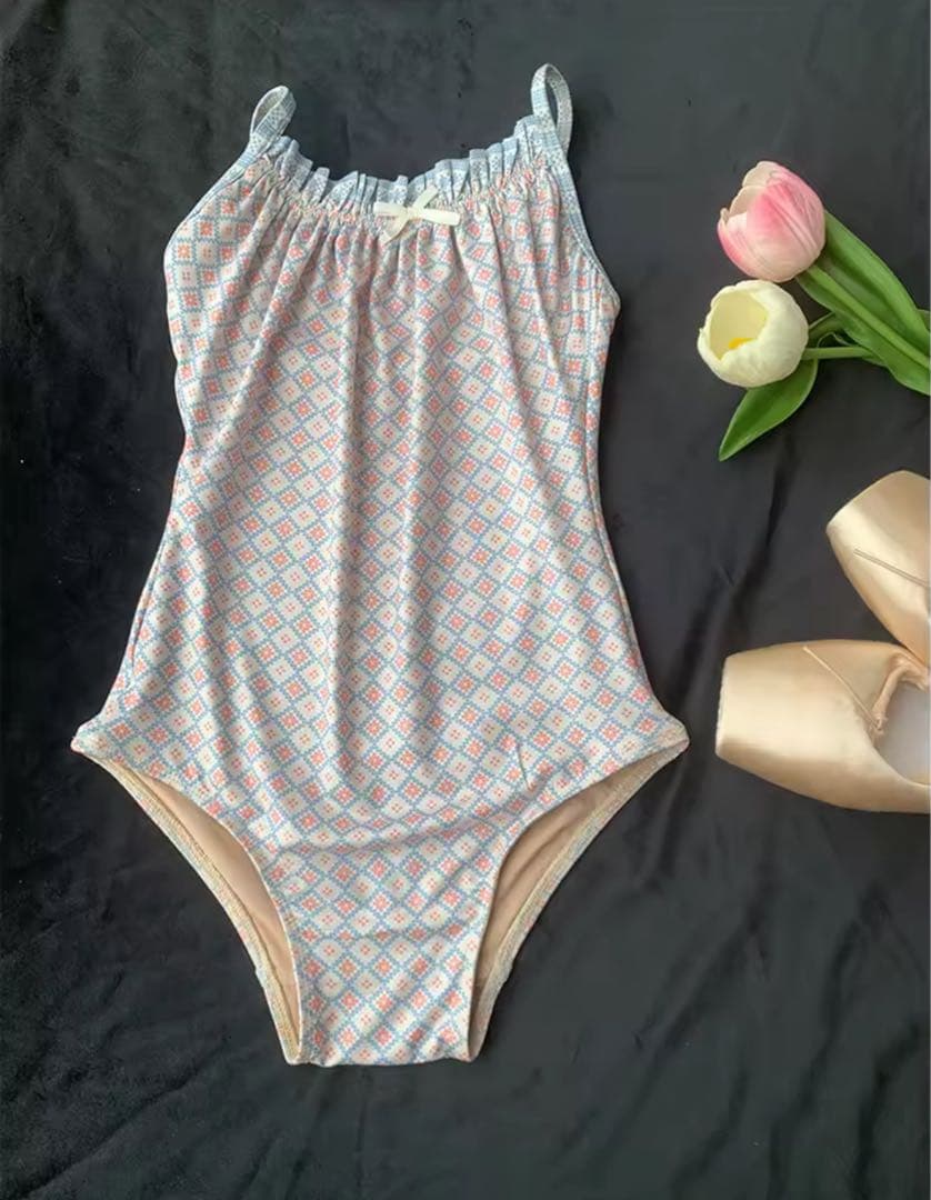 水玉模様フリル付きレオタード S バレエ ダンス 大人