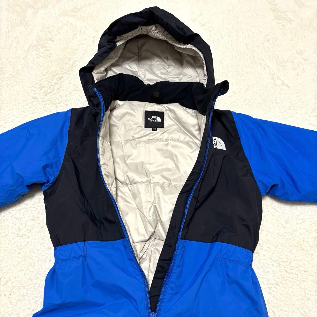 美品 THE NORTH FACE キッズ スキーウェア 100cm 青 × 黒