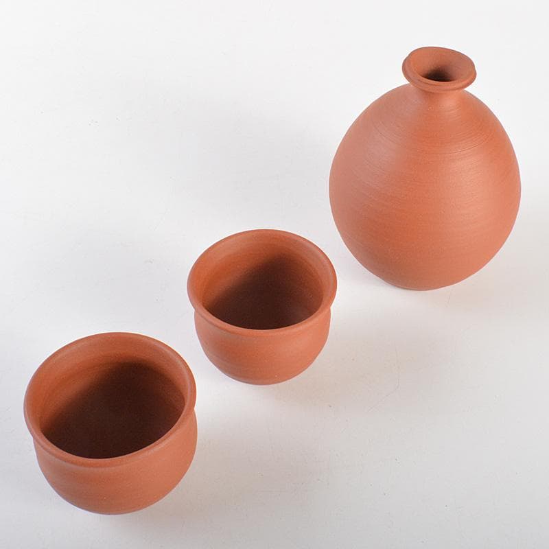 常滑焼　四代山田常山　山田絵夢　朱泥　徳利　酒器　共布共箱　V　R7538