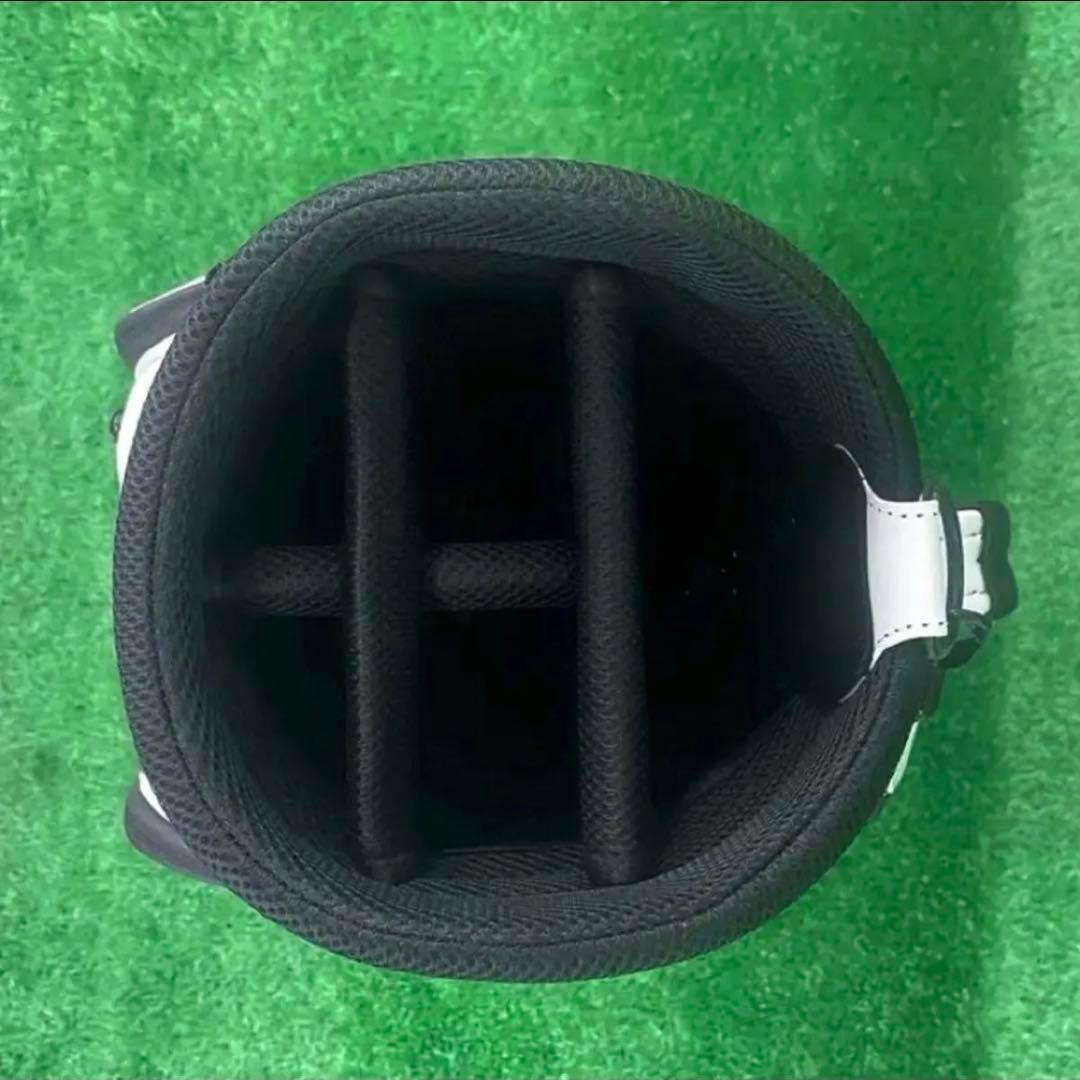 【新品/送料無料】軽量 ゴルフ キャディバッグ ホワイト/ブラック 便利&お洒落