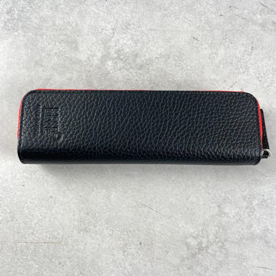極美品✨ モンブラン ペンケース ファスナー ジップ レザー ブラック×レッド