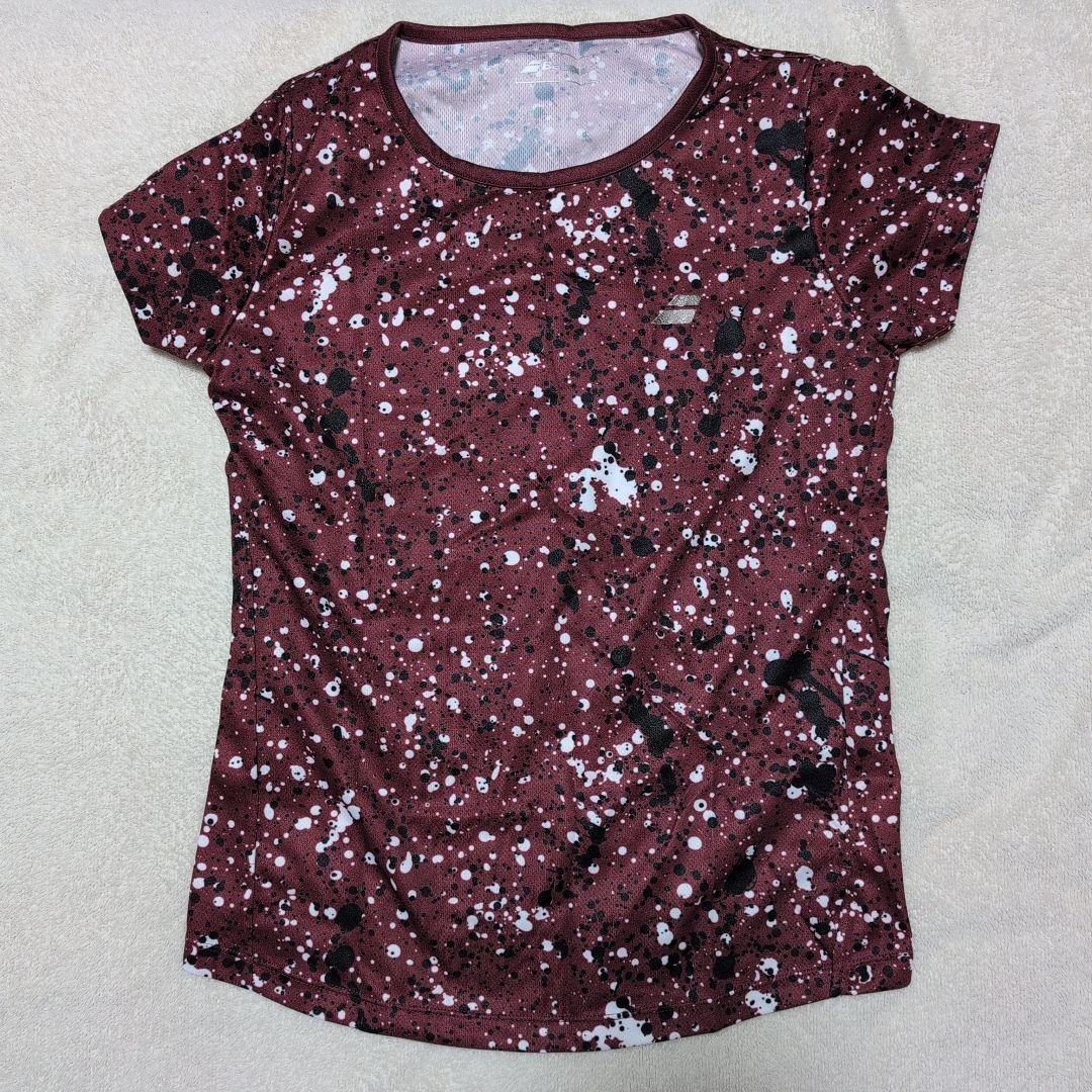 Babolat 赤色スプラッター柄テニスウェアセット