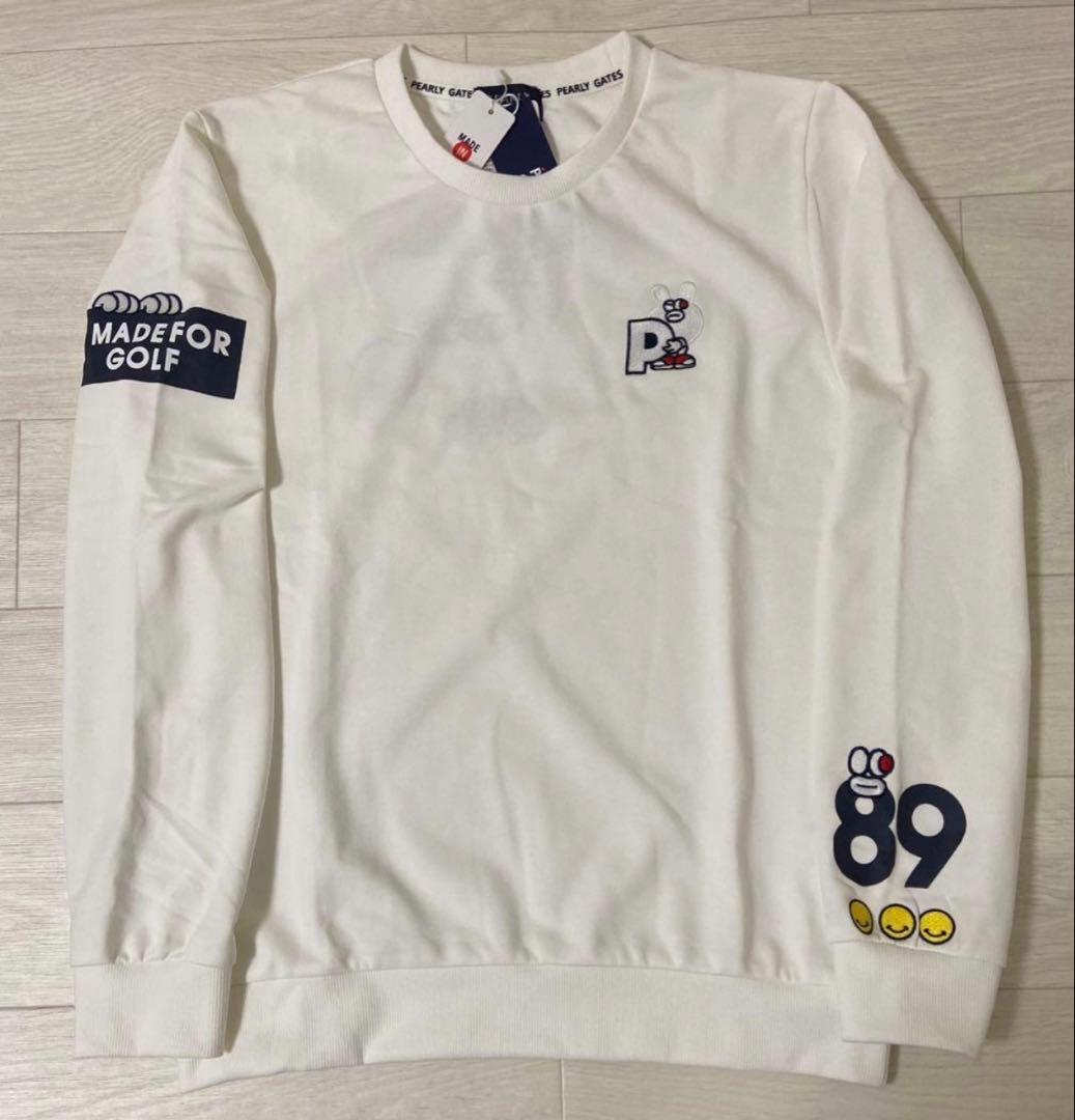 【新品未使用】パーリーゲイツ どうしちゃったPG 日本製 メンズ 白 サイズ5