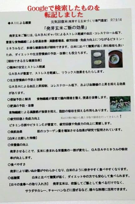 ご病気のお客様に最適な米　玄米10kg　７年産コシヒカリ　特別栽培① 無農薬栽培
