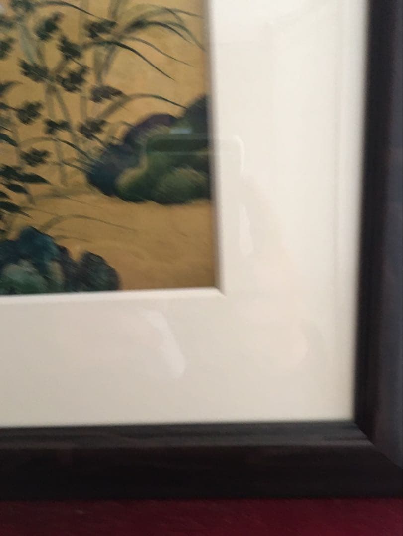 四季草花図　印刷画　日本画 フレーム　額装　額縁