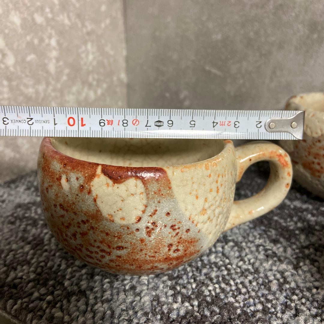 志野焼　北山窯　カップ&ソーサー　5客セット　コーヒーカップ