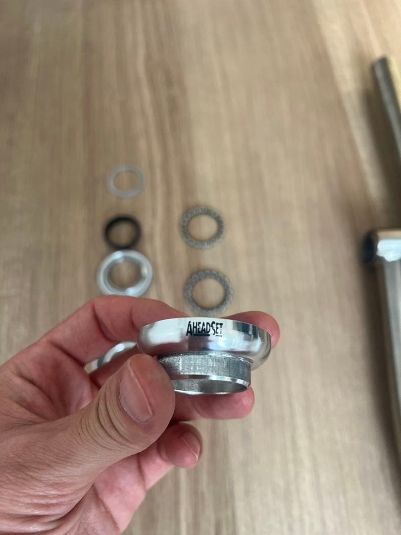 パナソニック　トレンクル6500 純正チタン製フロントフォークとヘッドパーツ