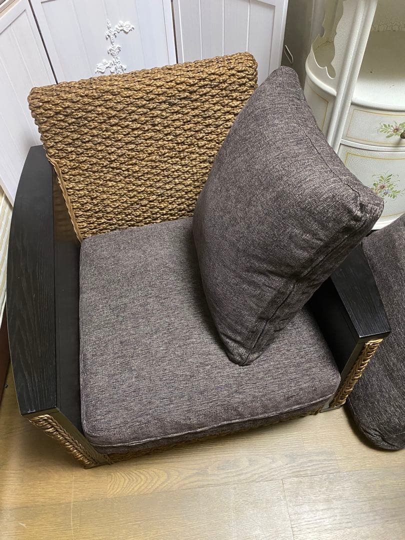 希少 デザイナーズ♦️最高級 ウォーターヒヤシンス♦️モダン ソファ♦️送料込