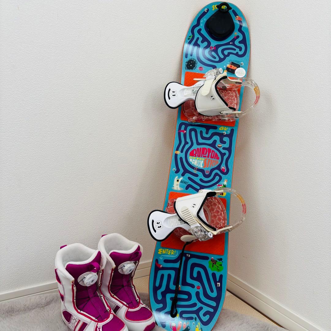 【ジュニア・キッズ】BURTON スノーボード3点セット 100cm K2 ボア