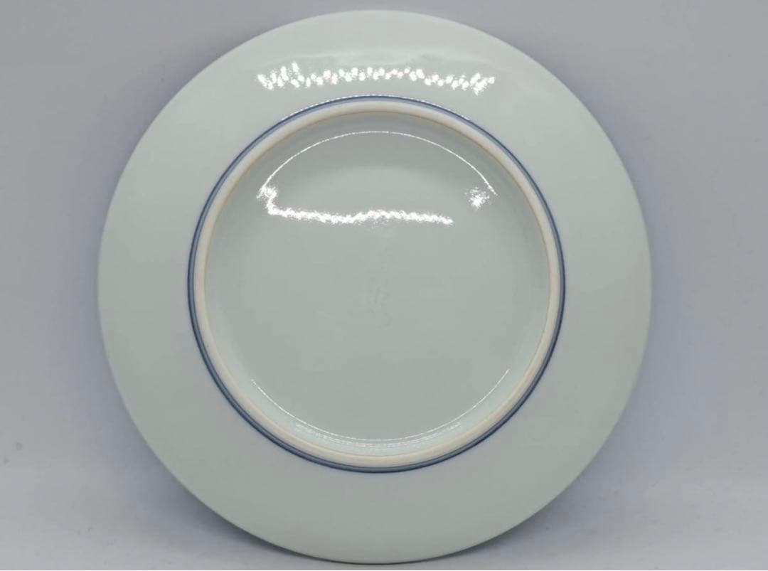 人間国宝 十四代 今泉今右衛門 (本人作) 色絵藍色墨はじき草花文額皿 共箱