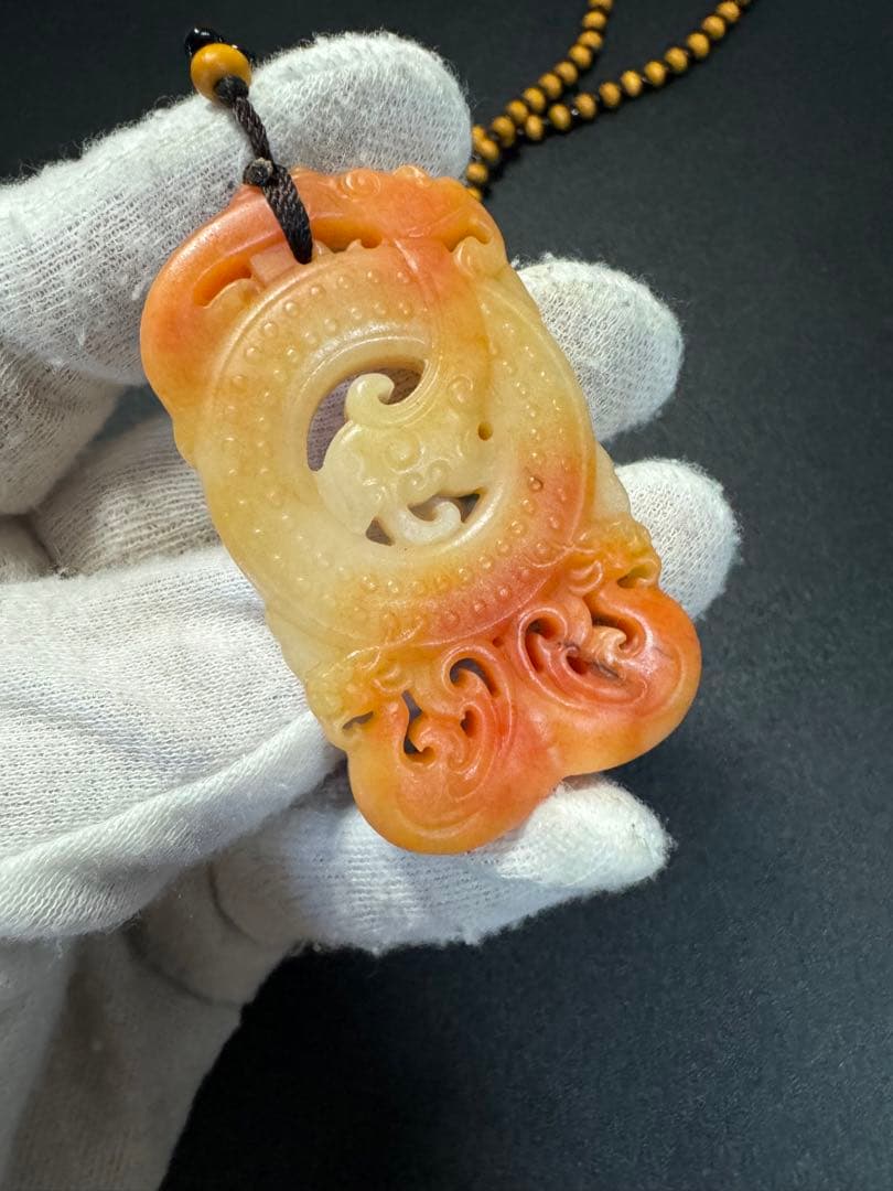 本玉 鳳凰　時代物 お守り 極細工 和田玉 漢代 骨董 玉彫 古玩 開運