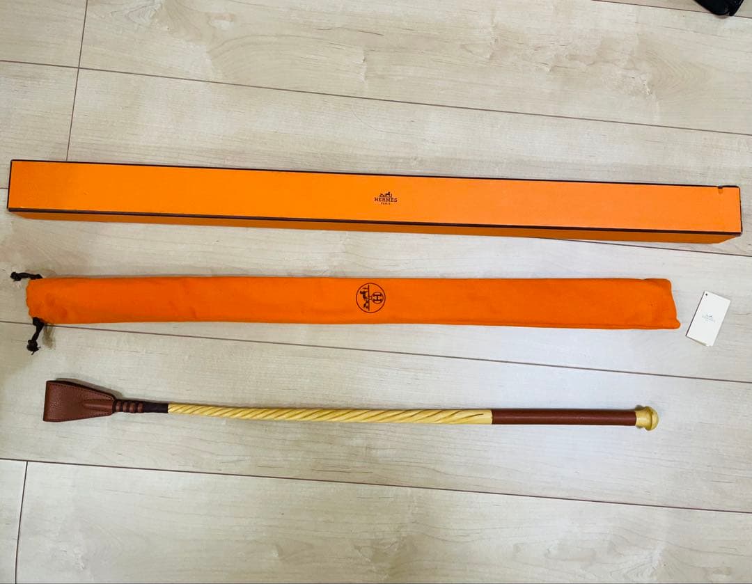 HERMES エルメス クラヴァッシュ 70 馬具 鞭 ウッド×ヴォーエプソン