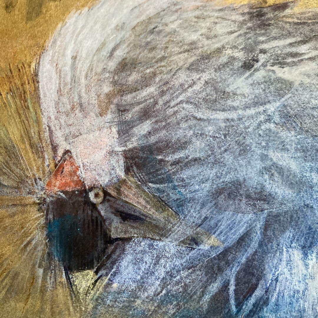 高橋常雄　冠鶴　15号　日本画