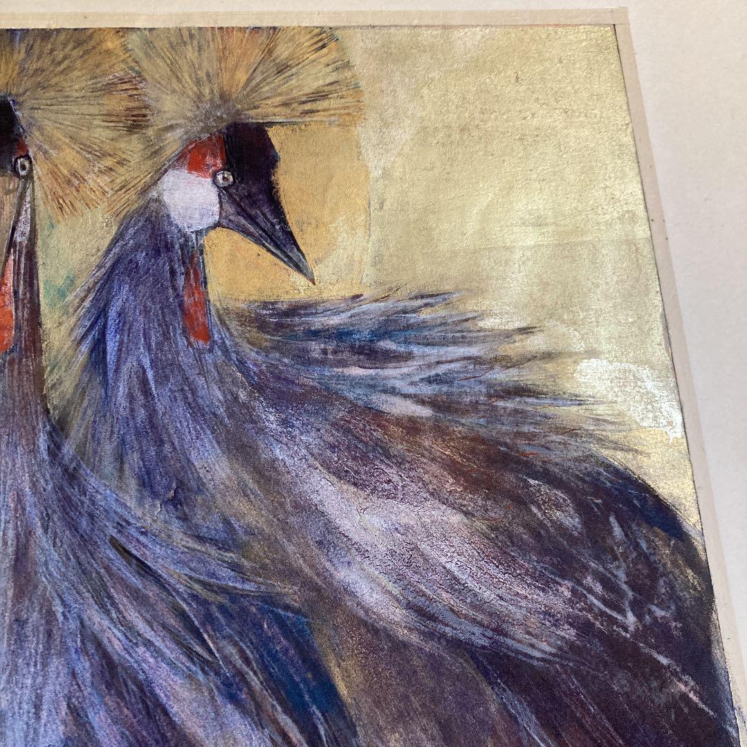 高橋常雄　冠鶴　15号　日本画