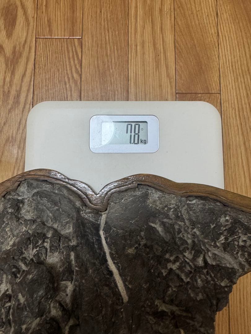 石製 山の形 置物 木製台座付き