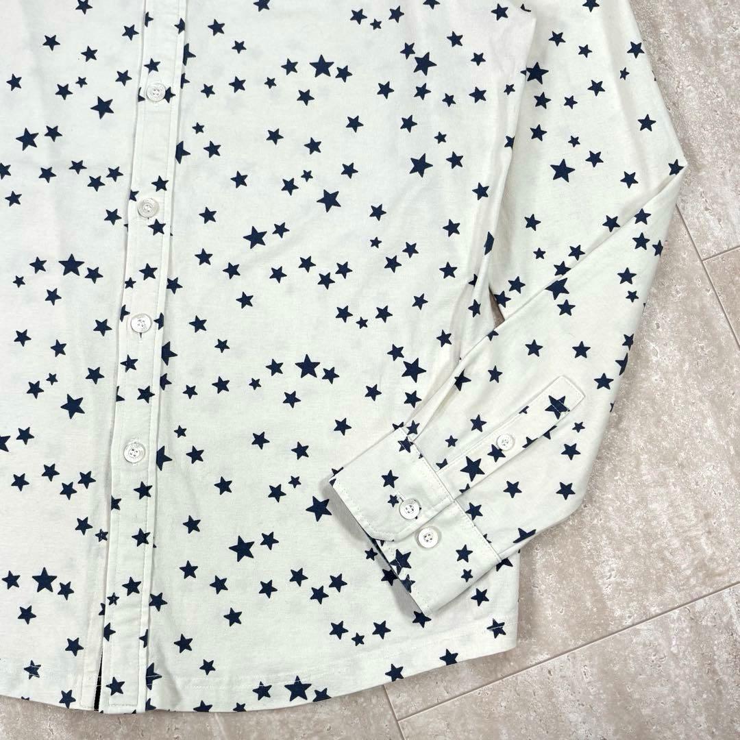 【パーリーゲイツ】長袖シャツ　星柄　6　アイボリー×ネイビー　メンズ　XL LL