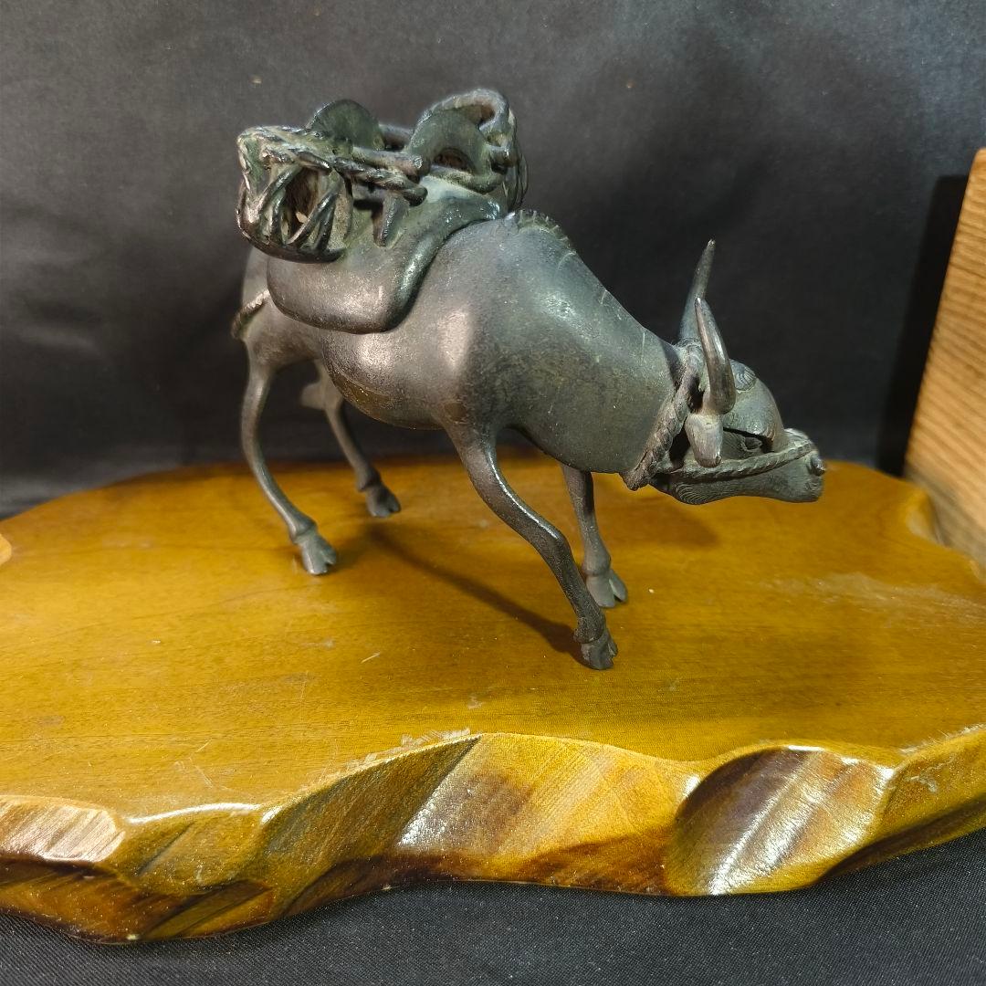 茶道具 唐金 水牛香炉 中国骨董 置物 古美術 旧家蔵出し コレクター放出 桐箱