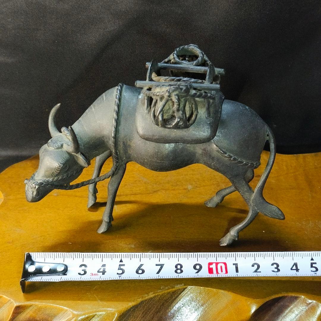 茶道具 唐金 水牛香炉 中国骨董 置物 古美術 旧家蔵出し コレクター放出 桐箱